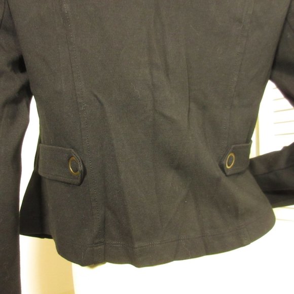 CAbi Black Moto Blazer Jacket Zip S Biker Rebel Indie Rock Punk Lagenlook Modern - Picture 15 of 16